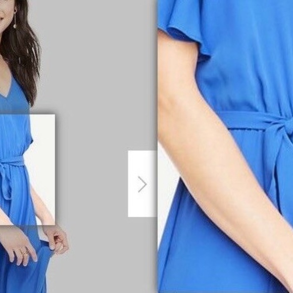 Ann Taylor Short Sleeve Cold Shoulder Belted Dress - Picture 4 of 5